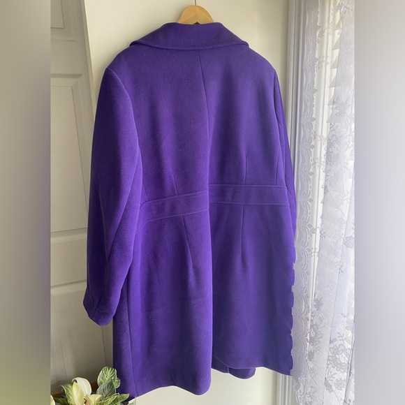 Lane Bryant 26 28 Royal Purple Women's Pea Coat Silver Toggle Buttons Heavy - Picture 8 of 8